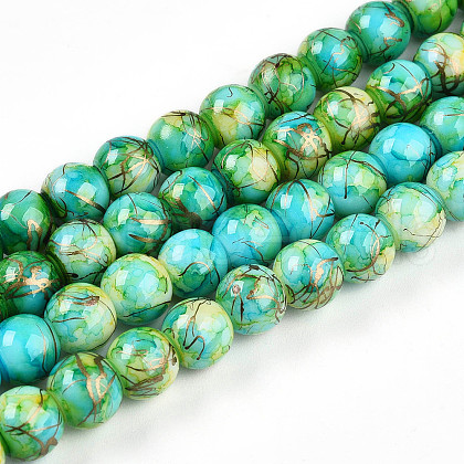 Baking Painted Glass Beads Strands X1-DGLA-N003-8mm-B04-1
