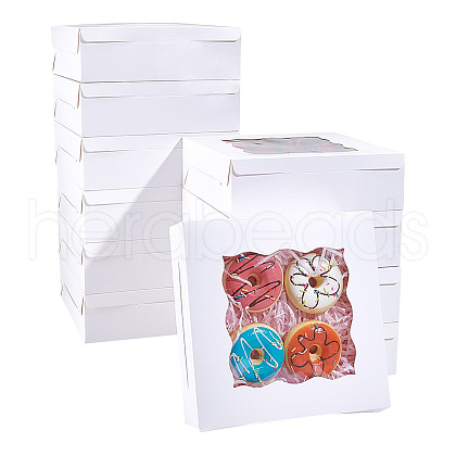Rectangle Paper Biscuit Boxes with Clear Window CON-WH0107-03-1