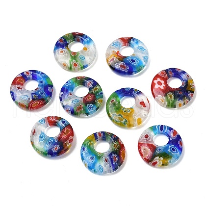 Handmade Millefiori Glass Pendants LAMP-G166-07-1