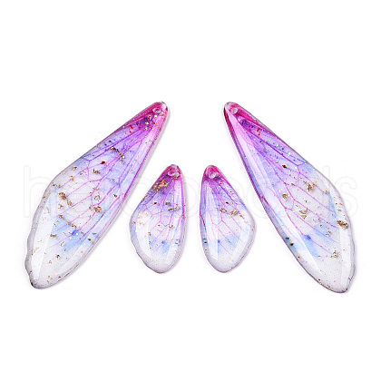 Transparent Resin Wing Earrings Pendants FIND-TAC0006-60D-1