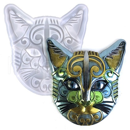 Cat Face DIY Silicone Molds AJEW-D052-04-1