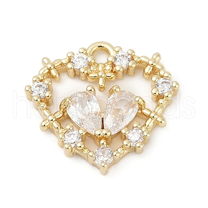 Brass Micro Pave Cubic Zirconia Pendants KK-Z094-01G-01-1