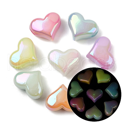 Luminous & UV Plating Opauqe Acrylic Beads OACR-B031-27-1