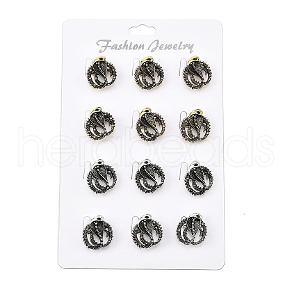 12Pcs 2 Colors Snake Alloy Brooches for Backpack Clothes JEWB-A033-06-1