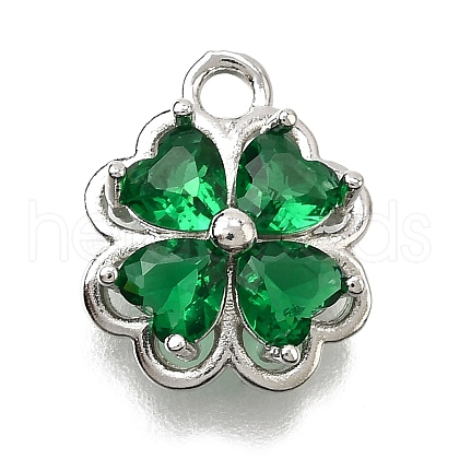 Brass Micro Pave Cubic Zirconia Pendants KK-D385-01P-02-1
