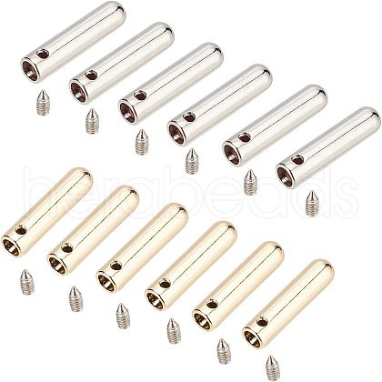  24Sets 2 Colors Alloy Aglets for Shoelaces FIND-NB0001-80-1