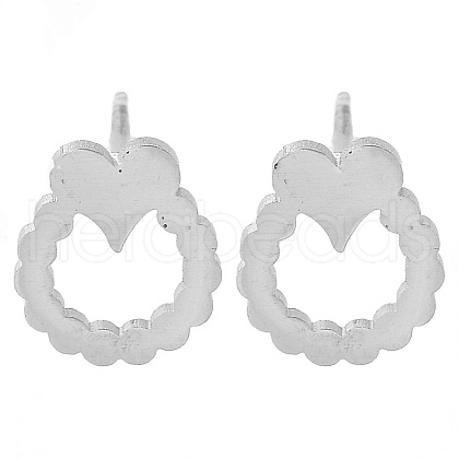 Non-Tarnish 304 Stainless Steel Stud Earrings EJEW-M242-02E-P-1