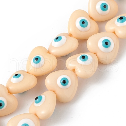 Evil Eye Resin Beads Strands RESI-F040-01E-1