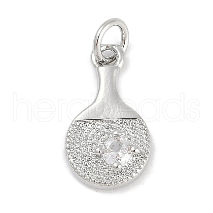 Brass Micro Pave Cubic Zirconia Pendants KK-Q028-62P-1