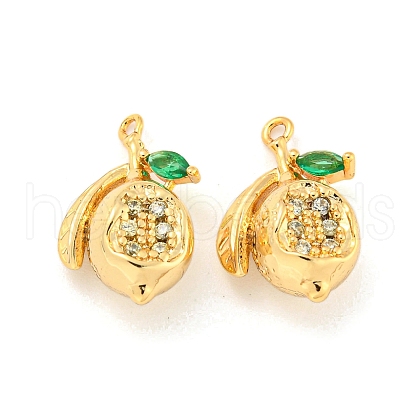 Brass Micro Pave Cubic Zirconia Pendants KK-K369-02G-06-1