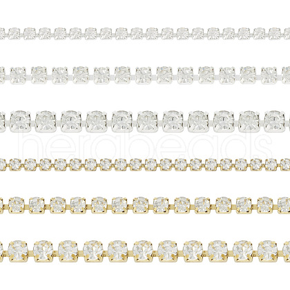  6m 6 Style Brass Rhinestone Strass Chains CHC-TA0001-04-1