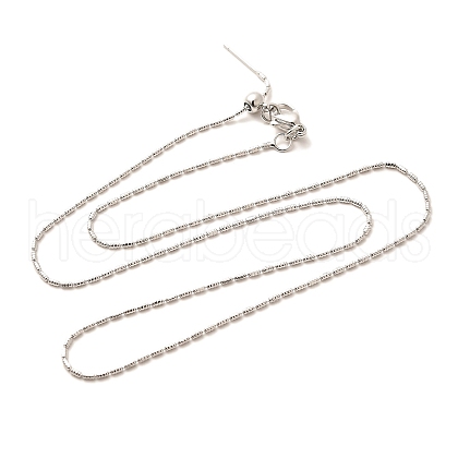 1mm Rack Plating Brass Column Link Chain Adjustable Slider Necklaces for Women Men MAK-L044-53P-1