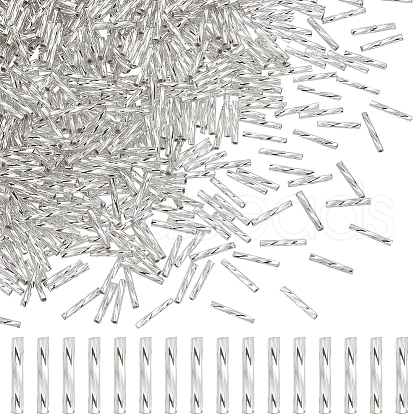 HOBBIESAY 1000Pcs Glass Twisted Bugle Beads SEED-HY0001-12A-1