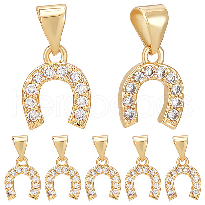 Beebeecraft 10PCS Brass Micro Pave Cubic Zirconia Charms ZIRC-BBC0002-54-1