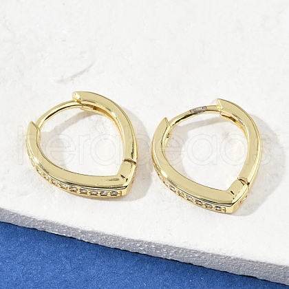 Teardrop Brass Micro Pave Cubic Zirconia Hoop Earrings EJEW-M082-10G-1