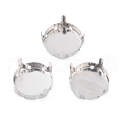 201 Stainless Steel Sew on Prong Settings STAS-T032-01-18mm-P-1