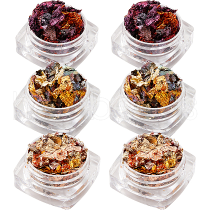 Gorgecraft 6Pcs 3 Colors Foil Chip Flake MRMJ-GF0001-54-1