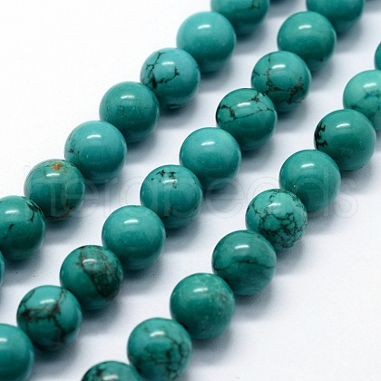 Natural Magnesite Beads Strands G-I199-33-8mm-1