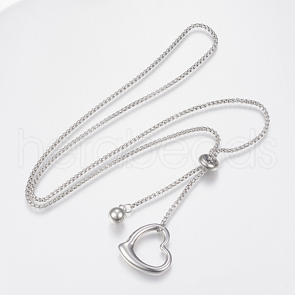 Tarnish Resistant Adjustable 304 Stainless Steel Lariat Necklaces NJEW-H484-01P-1