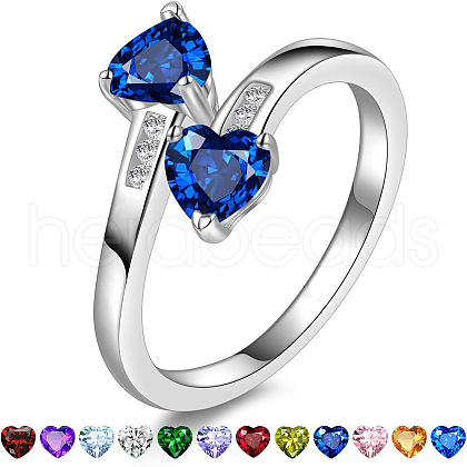 Heart 304 Stainless Steel with Cubic Zirconia Cuff Rings FS-WG2909F-26-1