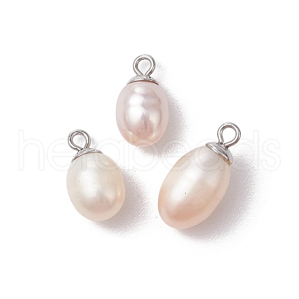Natural Cultured Freshwater Pearl Rice Charms PALLOY-JF03361-1
