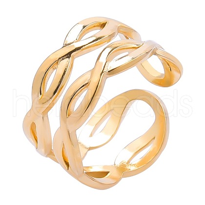 Stainless Steel Infinity Open Cuff Rings for Men Women VW9840-2-1
