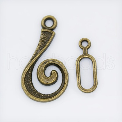 Alloy Hook and Eye Clasps PALLOY-DK-2008-AG-NF-1