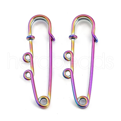 Ion Plating(IP) 304 Stainless Steel Safety Pins Brooch Findings STAS-K252-05A-RC-1