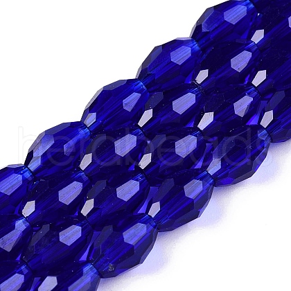 Transparent Glass Beads Strands EGLA-A037-T6x8mm-D12-1