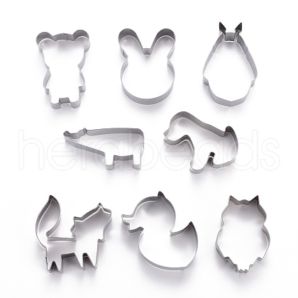 Stainless Steel Mixed Animal Shape Cookie Candy Food Cutters Molds DIY-H142-02P-1