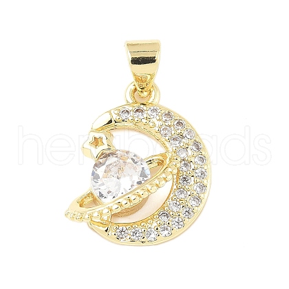 Brass Micro Pave Cubic Zirconia Pendants KK-D357-16C-G-1
