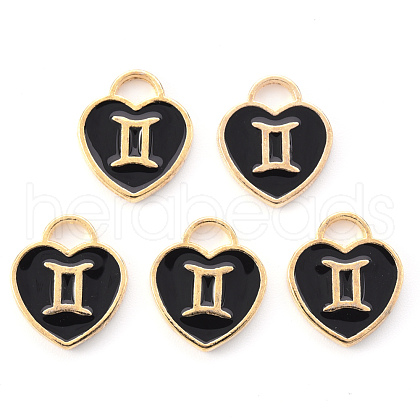 Light Gold Plated Alloy Enamel Pendants ENAM-R136-30-14-1