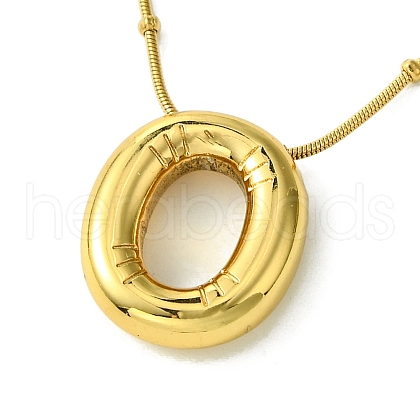 Ion Plating(IP) Initial Letter 304 Stainless Steel Pendant Necklaces NJEW-R265-05G-O-1