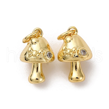Brass Micro Pave Cubic Zirconia Pendants KK-P308-23G-1