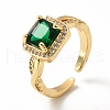 Mother's Day Rings Cubic Zirconia Square Open Cuff Ring RJEW-H101-16G-1