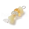 Natural Quartz Crystal & Lemon Jade & Citrine & Prehnite Chip Beaded Pendants PALLOY-JF02884-01-3