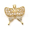 Rack Plating Brass Micro Pave Cubic Zirconia Enamel Pendants KK-L226-031G-01-1