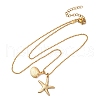 Summer Beach 304 Stainless Steel Starfish Shell Shape Pendant Necklaces NJEW-TA00200-2