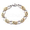 201 Stainless Steel Byzantine Chain Bracelets BJEW-B078-151GP-2