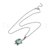 Rack Plating Natural Paua Shell Pendants Necklace NJEW-B104-01J-01P-2