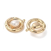 Brass Pave Natural Freshwater Pearl Pendants KK-U045-17G-2