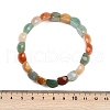 Natural Multi-Color Agate Beaded Stretch Bracelets for Women Men BJEW-M049-10B-5