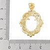 Flower Brass Micro Pave Cubic Zirconia Pendant Cabochon Settings KK-U026-10G-3