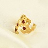 Irregular 304 Stainless Steel Enamel Wide Open Cuff Rings for Women RJEW-G338-12G-01-2