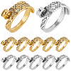 SUNNYCLUE 12Pcs 2 Colors Alloy Cuff Rings RJEW-SC0001-09-1