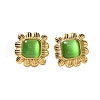 Ion Plating(IP) 304 Stainless Steel Square Stud Earrings for Women EJEW-Z068-02G-2