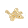 Brass Crystal Rhinestone Letter Links Connector Charms KK-S395-06G-I-2