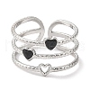 304 Stainless Steel Enamel Open Cuff Rings for Women RJEW-F166-22P-02-2