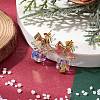 Alloy with Glass Dangle Stud Earrings EJEW-JE06117-4