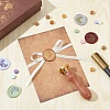 Brass Wax Seal Stamp with Wood Handle AJEW-WH0412-0037-4